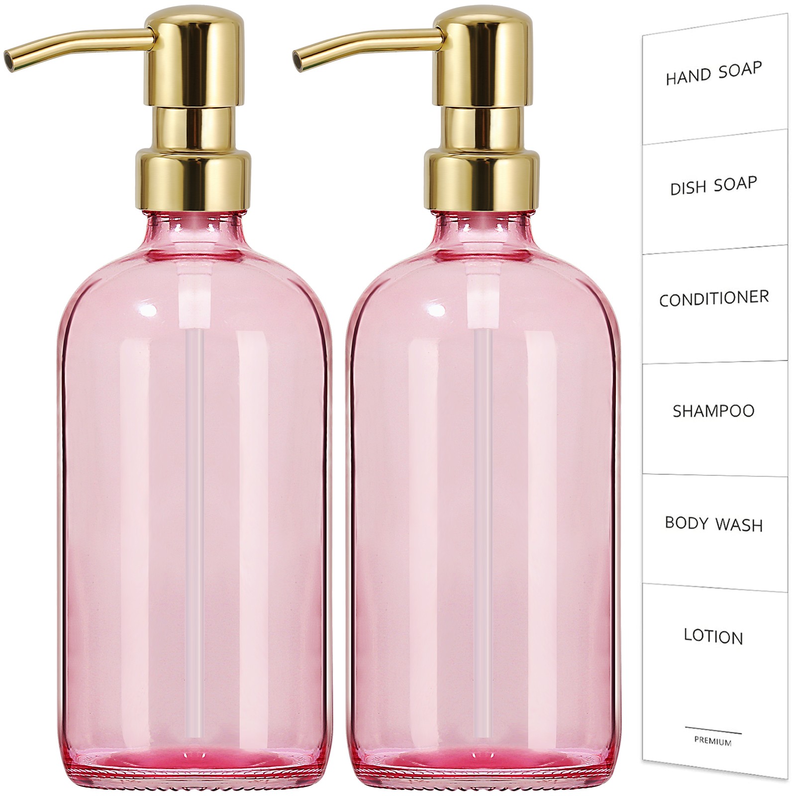 GMISUN Pink Soap Dispenser Bathroom, 2 P